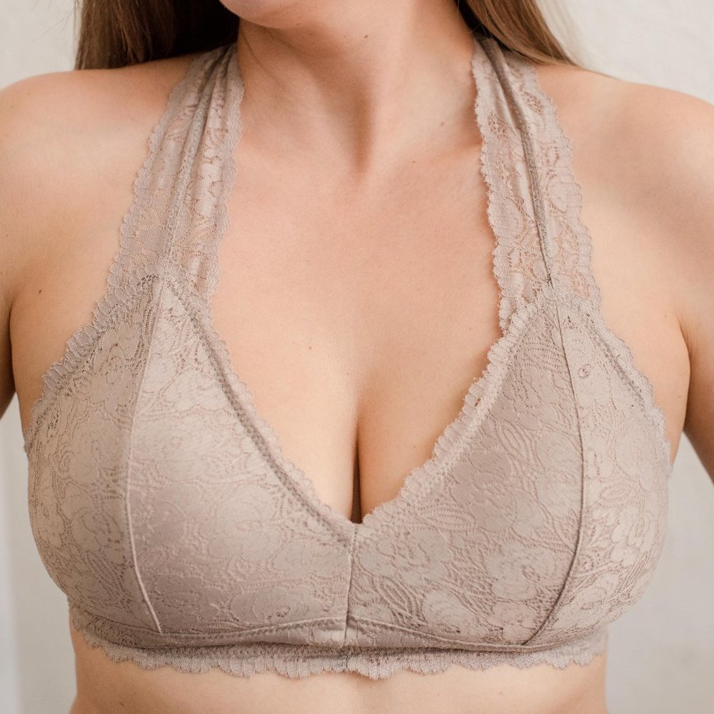All The Love - Ash Mocha Lace Bralette